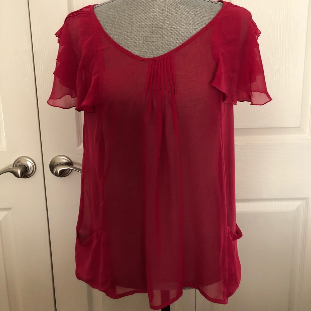 Sheer fuschia top